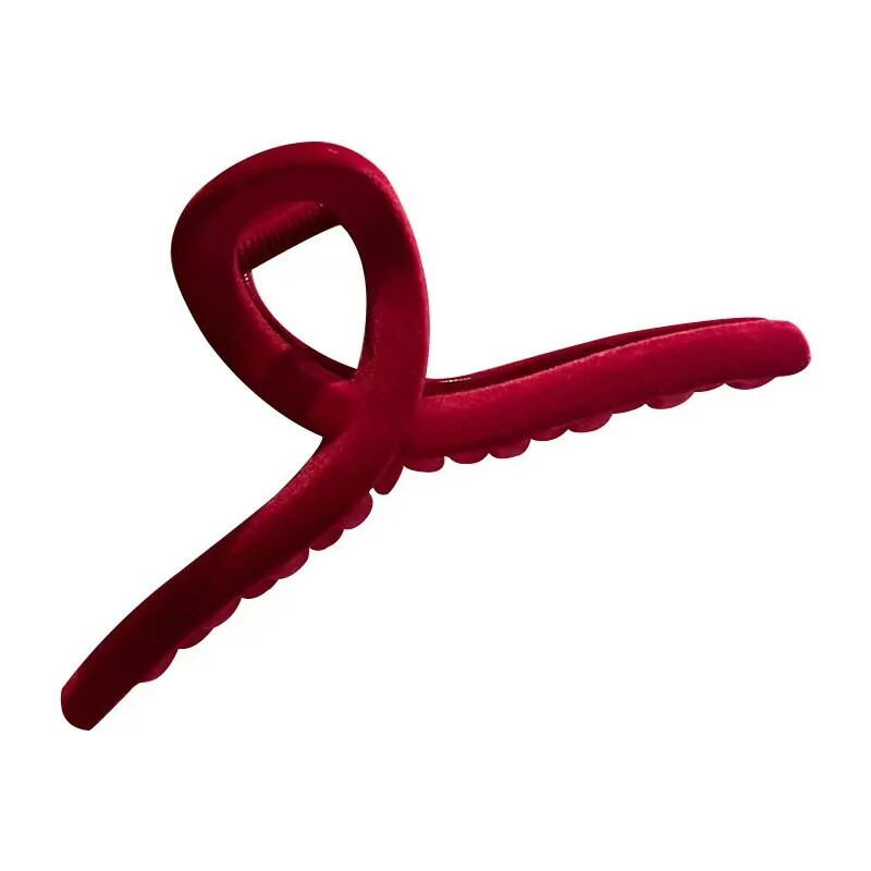 Agrafe de păr din catifea roșie, toamnă iarnă, cleme de păr pentru femei, agrafă de păr elegantă franceză, accesorii pentru păr, pentru femei, cadou pentru fete