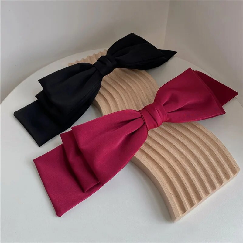 Korejska moda Elegantne satenske mašne kopče za kosu Ženske velike mašne trake kopča za kosu Opuštene ukosnice velike starinske kopče dodaci za kosu