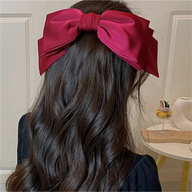 Korejska moda Elegantne satenske mašne kopče za kosu Ženske velike mašne trake kopča za kosu Opuštene ukosnice velike starinske kopče dodaci za kosu
