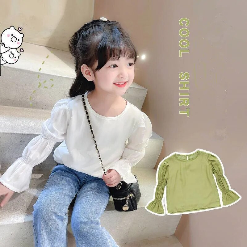 Cămăși șifon pentru copii Fată Toamnă primăvară Bluze Haine pentru copii Moda școală Fete Bluză Copii mici Tricouri 2-8 ani