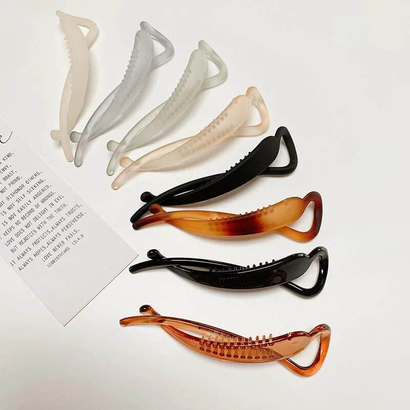 Femei Fete Agrafă banană Agrafă de păr mată mată Rășină Acrilic Ac de păr Coadă de cal Gheare de păr Ocazional Tot-potrivit