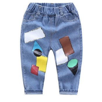 Пролетни дънкови панталони за момчета и момичета с дупки Детски дрехи Детски дънки с анимационен принт Панталони за бебето Памучни ежедневни панталони 2-7 години