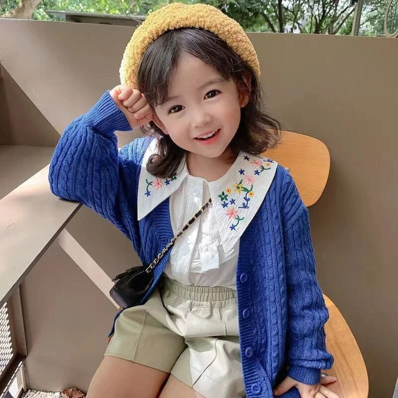 Haine pentru fetiță, cămăși de vară, tricou brodat drăguț cu mânecă lungă, bluză pentru fetițe, uniformă școlară, îmbrăcăminte pentru copii