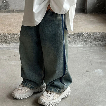 Нови детски ретро дънки за момчета Детски модни дънкови панталони Пролет Есен Корейски ежедневни детски дънки за момчета