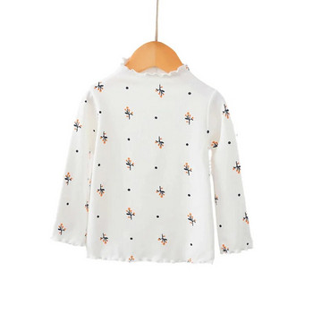 Νέο βαμβακερό φθινοπωρινό βρεφικά ρούχα μπλουζάκια μπλουζάκια χειμωνιάτικο μπλουζάκι με γιακά για 1-6 ετών Παιδικό μακρυμάνικο μπλουζάκι για βρεφικά μπλουζάκια