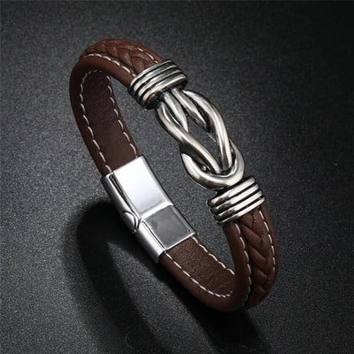 ZORCVENS odinė virvinė apyrankė nerūdijančio plieno odinė pinta apyrankė odinė apyrankė raudona apyrankė vyriški odiniai papuošalai