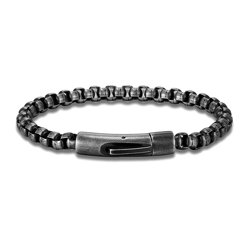 MKENDN Lokomotiva Muški Punk Rock Bicikl Četverokutni Rolo Okrugla Kutija Lanac Narukvica Od Nehrđajućeg Čelika Magnet Kopča Nakit Muški Pulseira