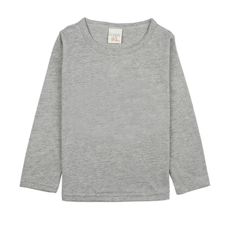 Băieți Fete Tricouri cu mânecă lungă pentru copii Tricouri din bumbac Cămașă solidă Topuri pentru copii Haine pentru bebeluși pentru copii Tricou 2-9 ani