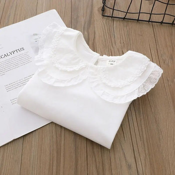 Παιδικά πουκάμισα Σχολικά κορίτσια Λευκά μακρυμάνικα δαντελένια πουκάμισα Παιδικό πουκάμισο Βρεφικό νήπιο Εφηβικό casual παιδικά ρούχα