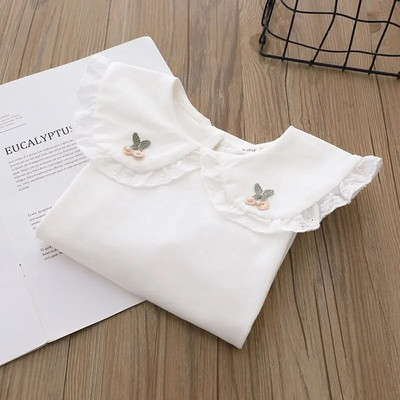 Gyermek ingek Iskolás lányok Fehér hosszú ujjú Csipke ingek Gyerek ing Baba Tipegő Tini Alkalmi gyerekruhák