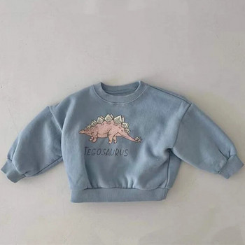 Ανοιξιάτικο πουλόβερ δεινοσαύρων για αγόρια Φθινοπωρινό πουλόβερ για κοριτσίστικα μπλουζάκια με ζεστό μακρυμάνικο μπλουζάκι με φλις Παιδικά ρούχα Φούστες δεινοσαύρων