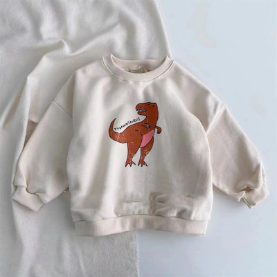 Proljetni pulover za dječake s dinosaurima, jesenski pulover za djevojčice, majica s runom, tople majice s dugim rukavima, dječja odjeća, majice s kapuljačom s dinosaurima
