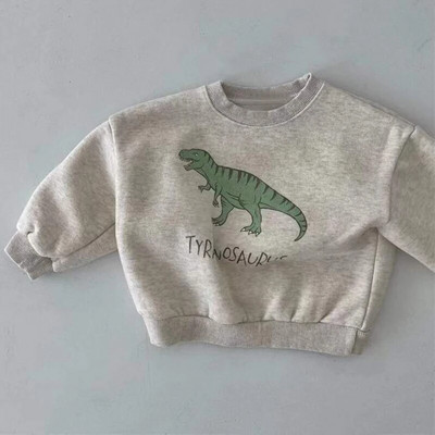 Proljetni pulover za dječake s dinosaurima, jesenski pulover za djevojčice, majica s runom, tople majice s dugim rukavima, dječja odjeća, majice s kapuljačom s dinosaurima