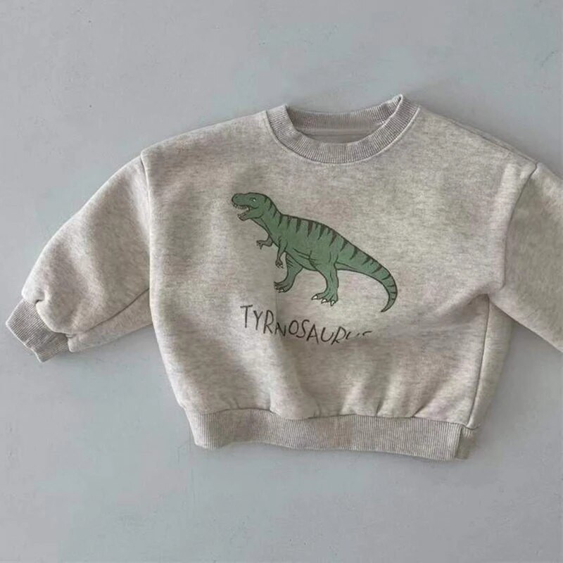 Proljetni pulover za dječake s dinosaurima, jesenski pulover za djevojčice, majica s runom, tople majice s dugim rukavima, dječja odjeća, majice s kapuljačom s dinosaurima