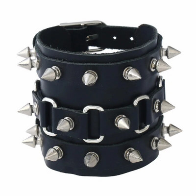 Različiti stilovi Lubanja, kostur, lanac, šiljci, zakovice, široka manšeta, PU kožna punk gotička rock uniseks narukvica, muška narukvica s nakitom