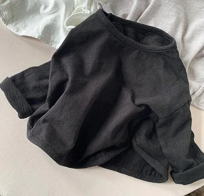 Dječja majica kratkih rukava u korejskom stilu od 1 do 6 godina, pamučna majica s dugim rukavima na pruge, majice s kratkim rukavima za djevojčice i dječake, majice za djecu proljeće i jesen, dječja odjeća