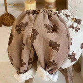 Bebeluş Fetiţă Băiat Pantaloni calduri din velur fleece în interiorul sugarului copil mic Pantaloni groşi de iarnă Pantaloni ocazionali cu imprimeu de urs haine pentru bebeluşi 1-7 ani