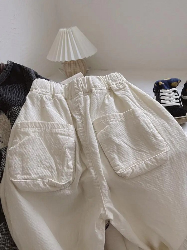 Nove jesenske 2023. dječje široke hlače Jednobojne široke hlače za dječake Modne hlače s džepovima za djevojčice Harem hlače za bebe Pamučna odjeća za bebe