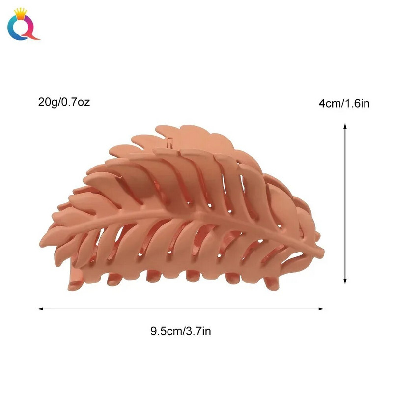 Matte Leaf Shape SolidColor Hair Claw for Women Frosted Grab Clip Кок Аксесоари за коса Инструмент за оформяне Ins Проста универсална фиби