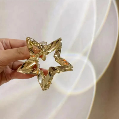Noile cleme de păr cu gheare cu stea din metal auriu Y2k pentru femei Agrafe de păr cool coreene Agrafe dulci Accesorii de păr la modă Retro