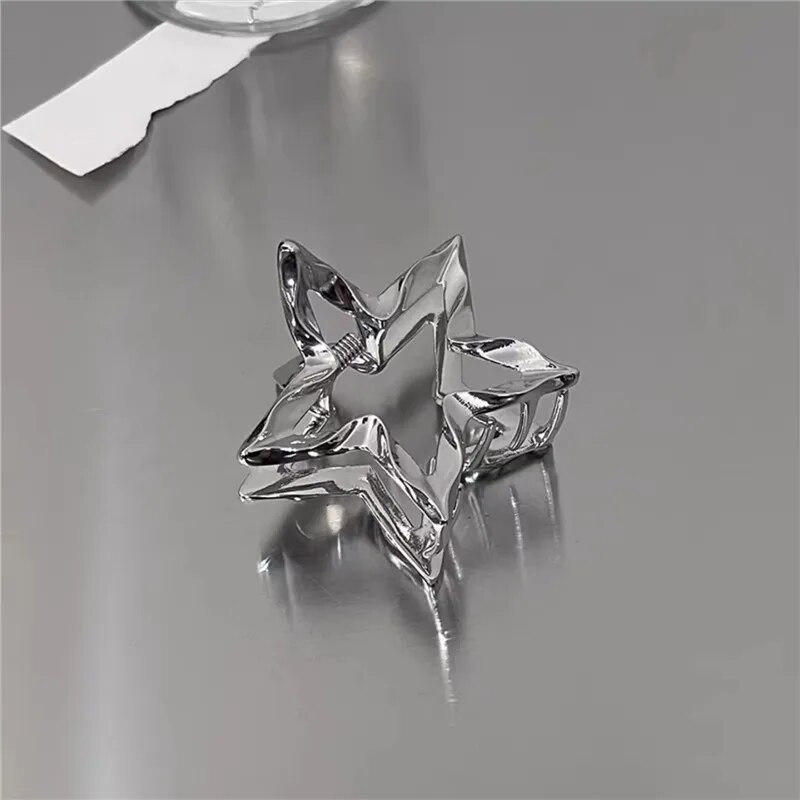 Noile cleme de păr cu gheare cu stea din metal auriu Y2k pentru femei Agrafe de păr cool coreene Agrafe dulci Accesorii de păr la modă Retro