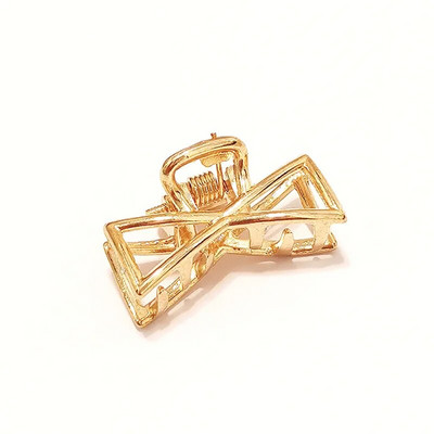 Geometrijska legura Mini Hair Claw Crab Clip za žene Djevojke Zlatne šuplje male kopče za kosu Shark Clip Modni dodaci za kosu