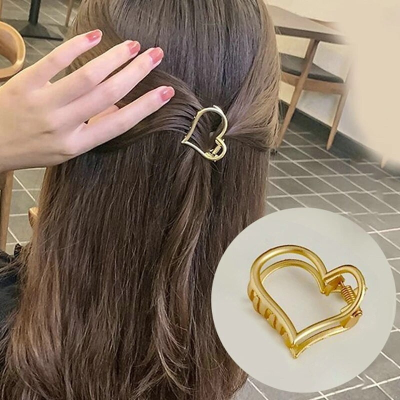 Geometrijska legura Mini Hair Claw Crab Clip za žene Djevojke Zlatne šuplje male kopče za kosu Shark Clip Modni dodaci za kosu