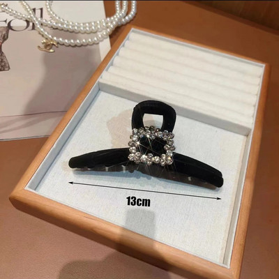 Új elegáns fekete bolyhos cápacsipesz lány hajtű lófarok haj karmos kapocs női hajcsat formázó őszi és téli klip