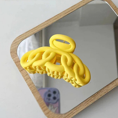 Új Korea Claw Clip Női Üreges matt Haj Claw Vintage Hajtű Fejpánt Rák Hajkapcsok Kiegészítők