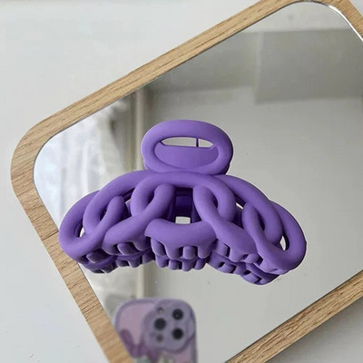 Új Korea Claw Clip Női Üreges matt Haj Claw Vintage Hajtű Fejpánt Rák Hajkapcsok Kiegészítők