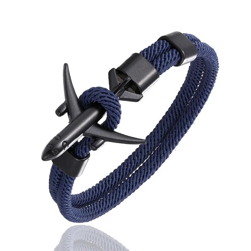 MKENDN Brățară personalizată cu avionul London Skyline pentru bărbați pilot iubit aviație călătorie avion cadou bijuterii