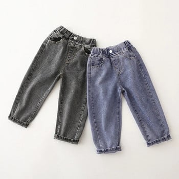 IENENS 2-7Y Модни момчета Ежедневни дънкови панталони Бебешки дънкови панталони за малко дете Деца, деца, тънки дълги панталони, долнище на дрехи