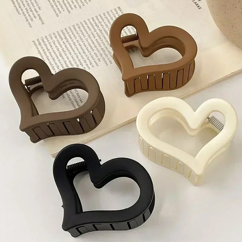 Új Love Heart Hátsó fej Hajtű Fogó klip Koreai Elegáns Temperamentum Cápa Haj Karmos Hajcsat Fejfedők Női Haj Kiegészítők