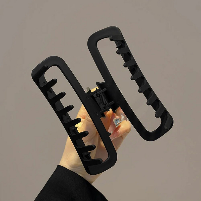 Gheare de păr dreptunghiulară mată Agrafă de păr din acrilic de dimensiune mare Agrafă de crab Agrafe de rechin mată Agrafe de păr pentru femei Accesorii de păr