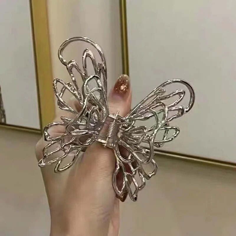 Korea õõnes vedelsulamist liblikas juukseklambrid suured hai klambrid juuksenõel metallist juukseküüs Naise peakate Juuste aksessuaarid