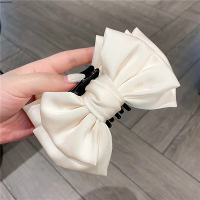 TwinkLei Κομψό Γυναικείο Μαύρο Πιογκονάκι Νύχια Μαλλιά Μεγάλο Βελούδινο Σιφόν Φιόγκος Κλιπ μαλλιών Vintage Αξεσουάρ Μαλλιών Κορεάτικες Γυναικείες φουρκέτες