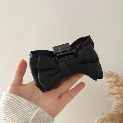 TwinkLei Κομψό Γυναικείο Μαύρο Πιογκονάκι Νύχια Μαλλιά Μεγάλο Βελούδινο Σιφόν Φιόγκος Κλιπ μαλλιών Vintage Αξεσουάρ Μαλλιών Κορεάτικες Γυναικείες φουρκέτες