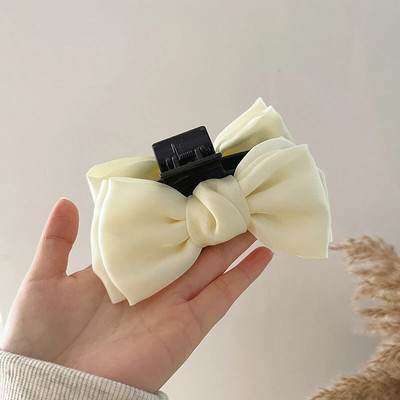 TwinkLei Κομψό Γυναικείο Μαύρο Πιογκονάκι Νύχια Μαλλιά Μεγάλο Βελούδινο Σιφόν Φιόγκος Κλιπ μαλλιών Vintage Αξεσουάρ Μαλλιών Κορεάτικες Γυναικείες φουρκέτες