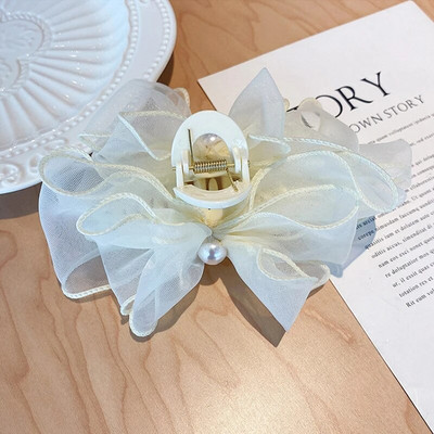 TwinkLei Κομψό Γυναικείο Μαύρο Πιογκονάκι Νύχια Μαλλιά Μεγάλο Βελούδινο Σιφόν Φιόγκος Κλιπ μαλλιών Vintage Αξεσουάρ Μαλλιών Κορεάτικες Γυναικείες φουρκέτες