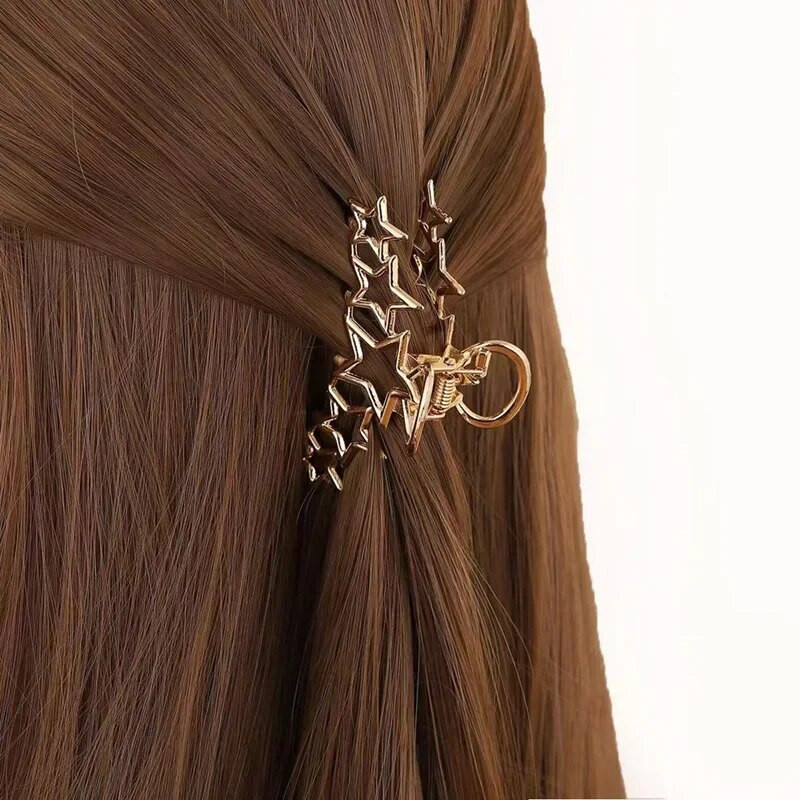 Coreeană Nou Din aliaj Hollow Star Gheare de păr Moda Y2k Clip de rechin simplă Pentagramă Ac Accesorii de păr pentru femei Cochilă