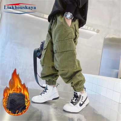 Cargo hlače za dječake 2023 Zima Jesen Debele hlače za dječake Ležerne dječje sportske hlače od flisa Odjeća za djecu tinejdžera za 110-170 cm