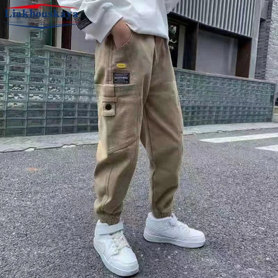 Boys Cargo Kelnės Vaikams Pavasaris Ruduo Berniukams Kišeninės Kelnės Laisvalaikio Vaikiškos Sportinės Kelnės Paauglių Streetwear Drabužiai 2-14m.