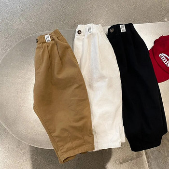 Ежедневни панталони с надпис с копче, свободни панталони за момчета, три цвята