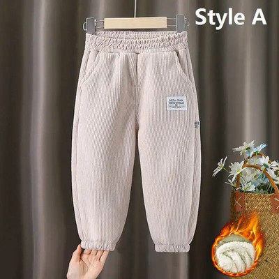 Noi de iarnă pentru băieți, pantaloni groși, plus pantaloni de catifea pentru copii, pantaloni lungi din bumbac căptușiți, pantaloni de sport casual de toamnă 2-12 ani