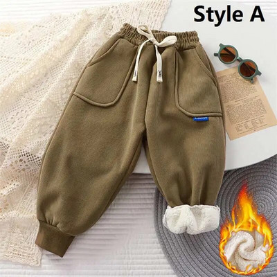 Noi de iarnă pentru băieți, pantaloni groși, plus pantaloni de catifea pentru copii, pantaloni lungi din bumbac căptușiți, pantaloni de sport casual de toamnă 2-12 ani