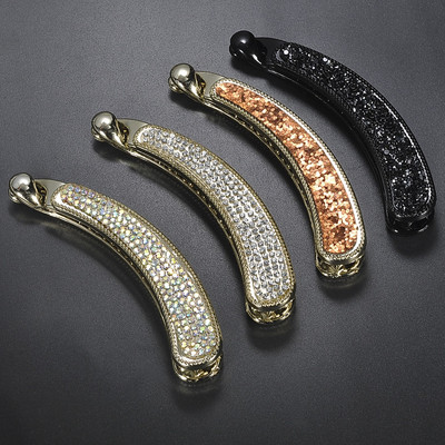 Sjajni pun kristal Rhinestone Banana kopča za kosu ukosnica za žene Vezanje okomite kopče konjski rep kosa pandže dodaci za kosu