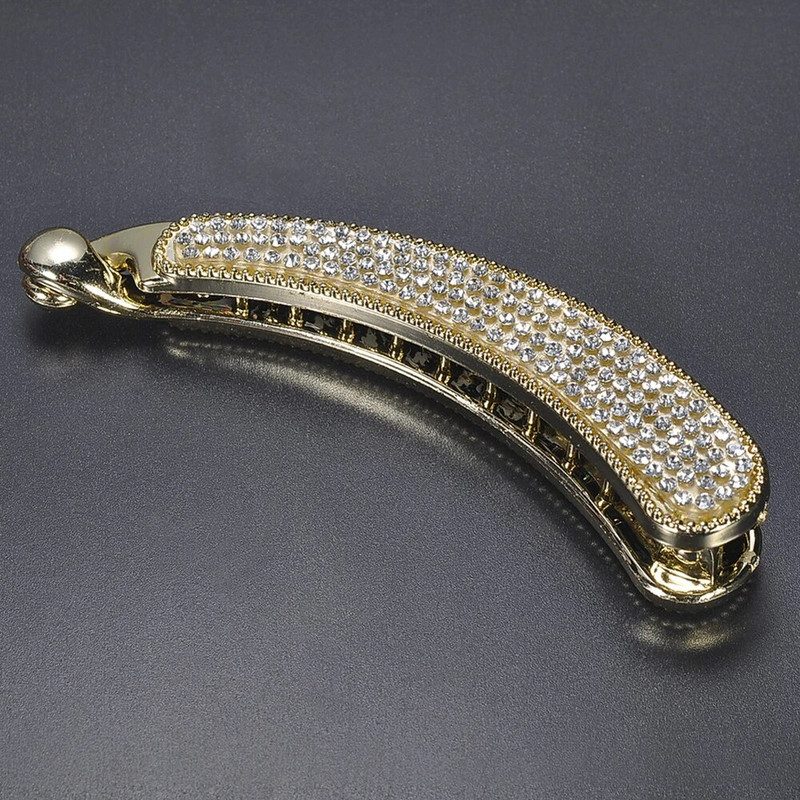 Sjajni pun kristal Rhinestone Banana kopča za kosu ukosnica za žene Vezanje okomite kopče konjski rep kosa pandže dodaci za kosu
