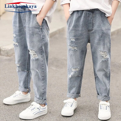 100-160 cm Primăvară Copii Băieți Blugi Haine pentru bebeluși Pantaloni clasici Îmbrăcăminte din denim pentru copii Sugari băieți Trend Pantaloni lungi