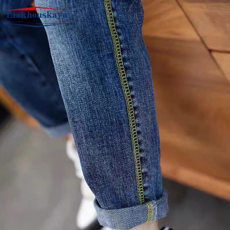 100-160 cm Primăvară Copii Băieți Blugi Haine pentru bebeluși Pantaloni clasici Îmbrăcăminte din denim pentru copii Sugari băieți Trend Pantaloni lungi