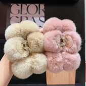 Iarnă Blana Iepure Crab Agrafă De Păr Femei Elegantă Gheare De Păr De Pluș Agrafă Mare De Rechin Agrafă Accesorii pentru păr Moda
